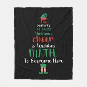Math Teacher Christmas Elf Gift design Fleece Blanket