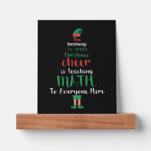 Math Teacher Christmas Elf Gift design Picture Ledge