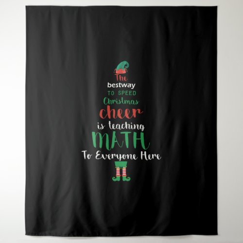 Math Teacher Christmas Elf Gift design Tapestry