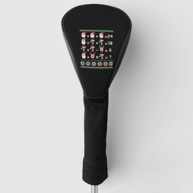Math Teacher Christmas GREYHOUND Golf Head Cover (Front)