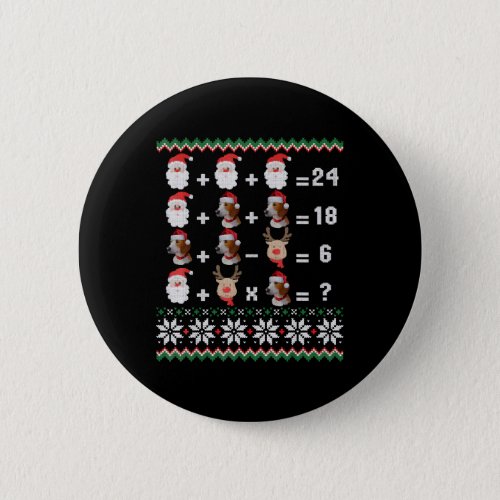 Math Teacher Christmas HARRIER Button