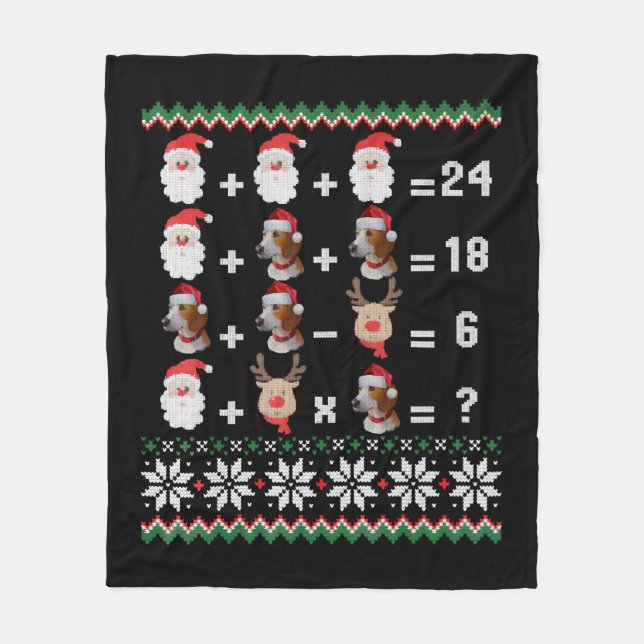 Math Teacher Christmas HARRIER Fleece Blanket (Front)