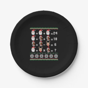 Math Teacher Christmas HARRIER Paper Plates