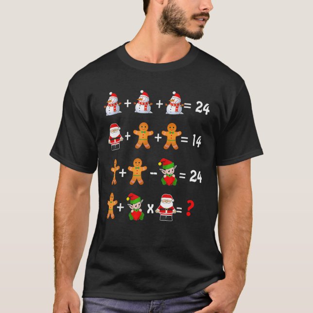 Math Teacher Christmas Order Of Operations Quiz T-Shirt (Front)