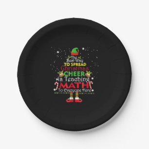 Math Teacher Christmas Shirt Elf Christmas Cheer Paper Plates