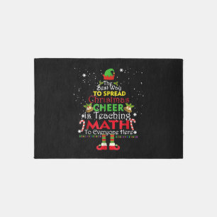 Math Teacher Christmas Shirt Elf Christmas Cheer Rug