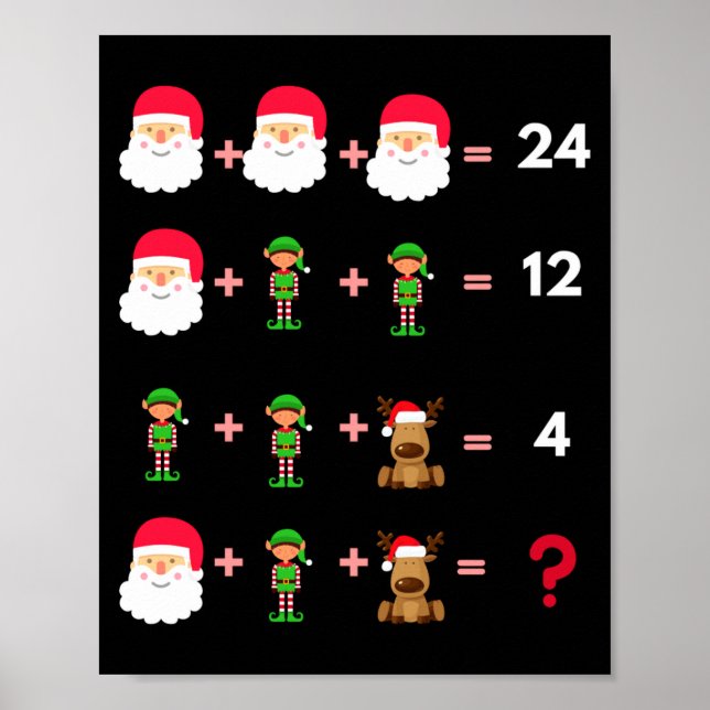 Math Teacher Christmas Shirt Quiz  Poster (Front)