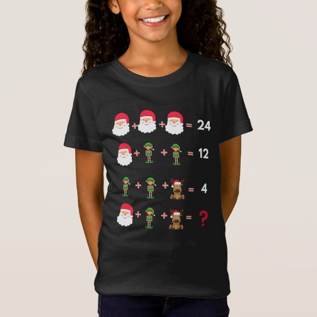 Math Teacher Christmas Shirt Quiz T-Shirt (Front)