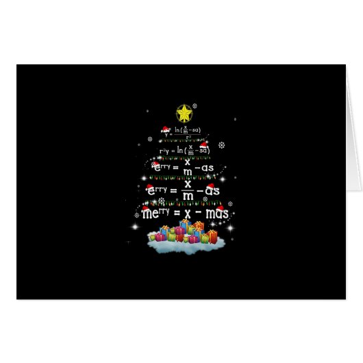 Math Teacher Christmas Tree Funny Christmas Math f Cards (Front Horizontal)