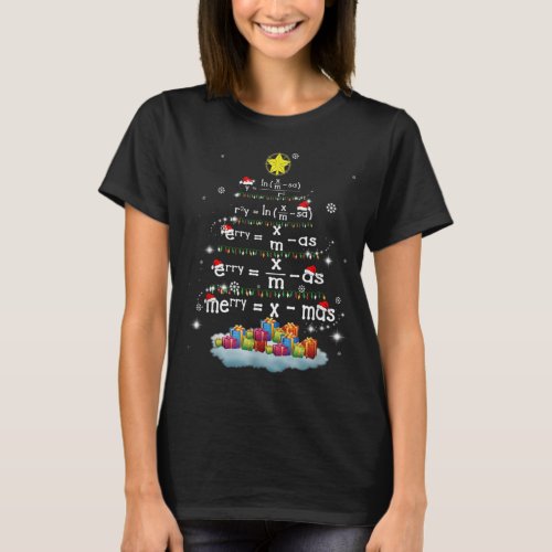 Math Teacher Christmas Tree Funny Christmas Math f T_Shirt