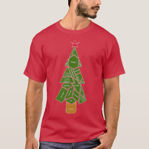 Math Teacher Christmas Tree Made of Shapes T-Shirt