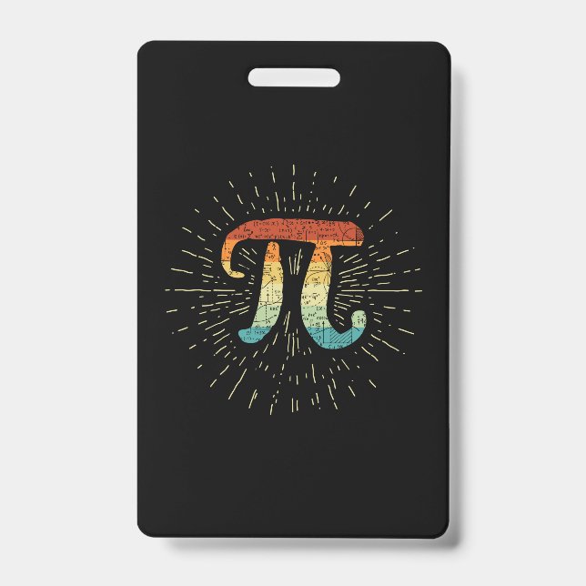 Math Teacher Cute Pi Badge (Front)