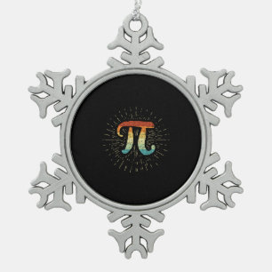 Math Teacher Cute Pi Snowflake Pewter Christmas Ornament