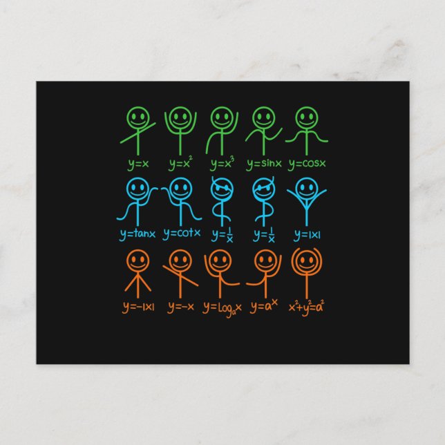 Math Teacher Dance Equation Mathematic Maths Announcement Postcard (Front)