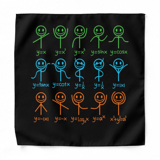 Math Teacher Dance Equation Mathematic Maths Bandana (Front)