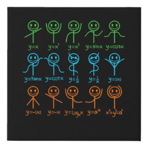 Math Teacher Dance Equation Mathematic Maths Faux Canvas Print