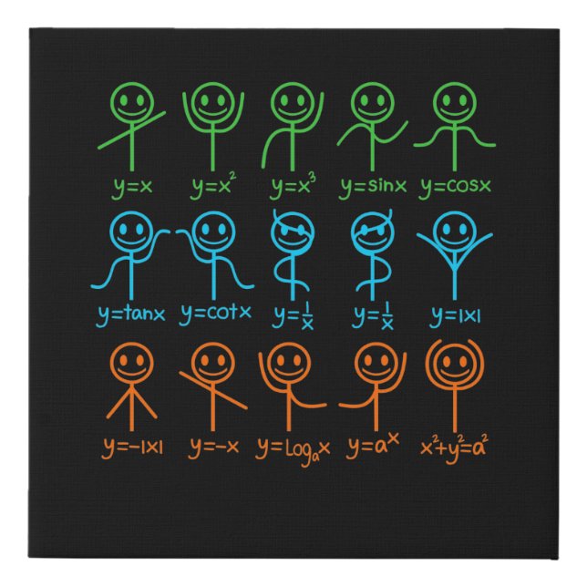 Math Teacher Dance Equation Mathematic Maths Faux Canvas Print (Front)