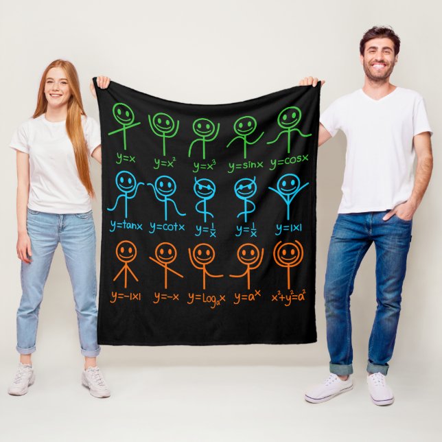 Math Teacher Dance Equation Mathematic Maths Fleece Blanket (In Situ)
