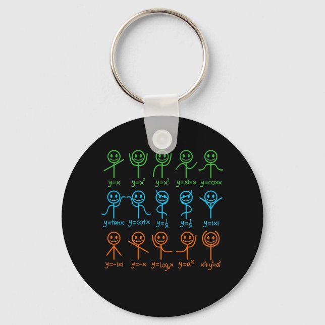 Math Teacher Dance Equation Mathematic Maths Keychain (Front)