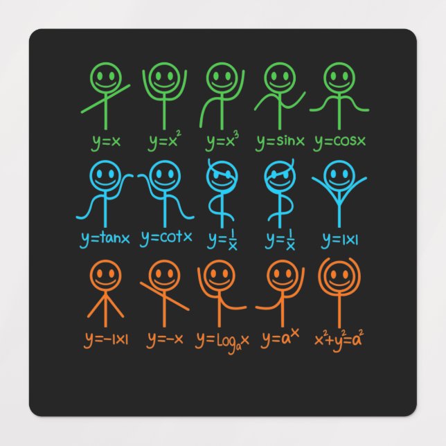 Math Teacher Dance Equation Mathematic Maths Labels (Design 1)
