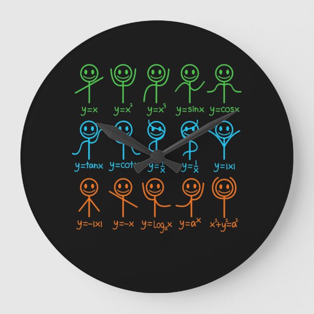 Math Teacher Dance Equation Mathematic Maths Large Clock (Front)