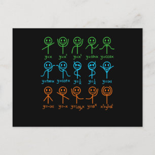 Math Teacher Dance Equation Mathematic Maths Postcard