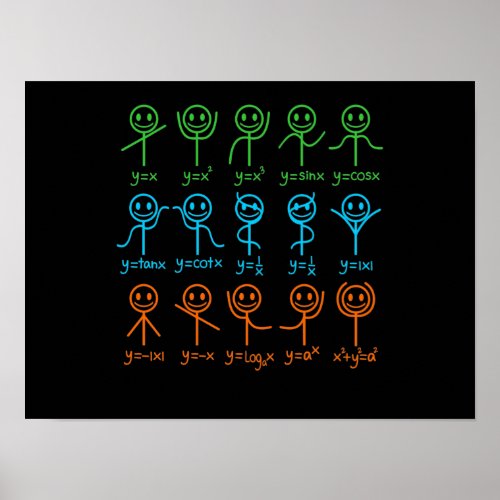 Math Teacher Dance Equation Mathematic Maths Poster