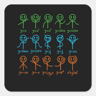 Math Teacher Dance Equation Mathematic Maths Square Sticker