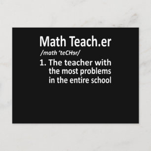 Math Teacher Definition Mathematics Maths Student Invitation Postcard