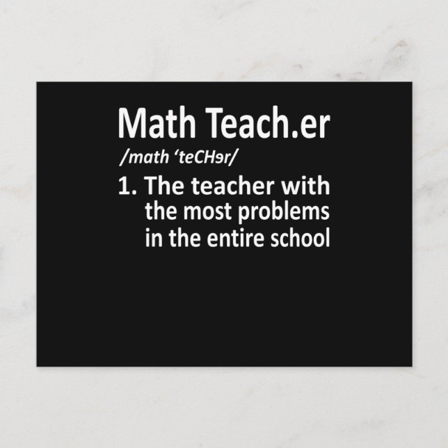 Math Teacher Definition Mathematics Maths Student Invitation Postcard (Front)
