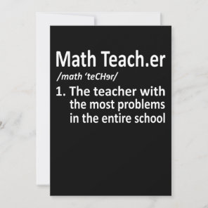 Math Teacher Definition Mathematics Maths Student Thank You Card