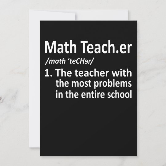 Math Teacher Definition Mathematics Maths Student Thank You Card ...