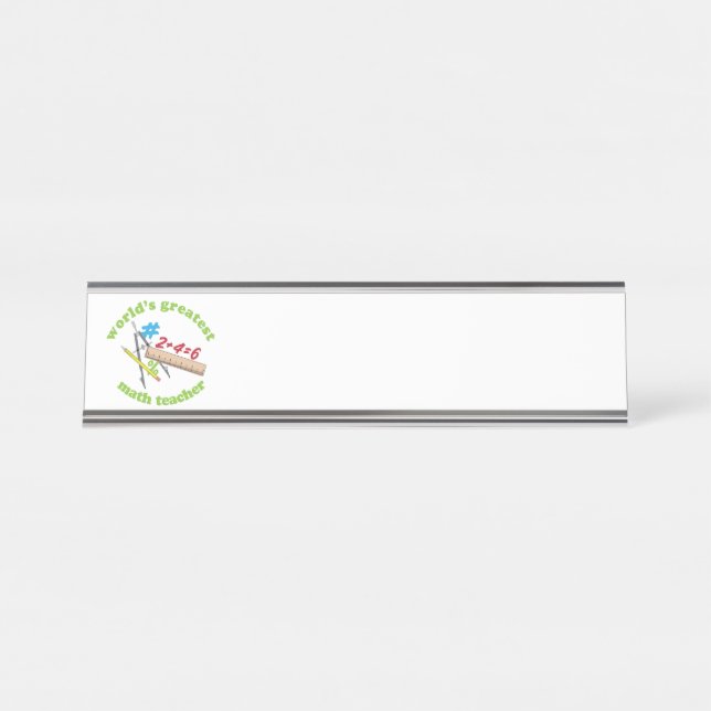 Math Teacher Desk Name Plate (Front)