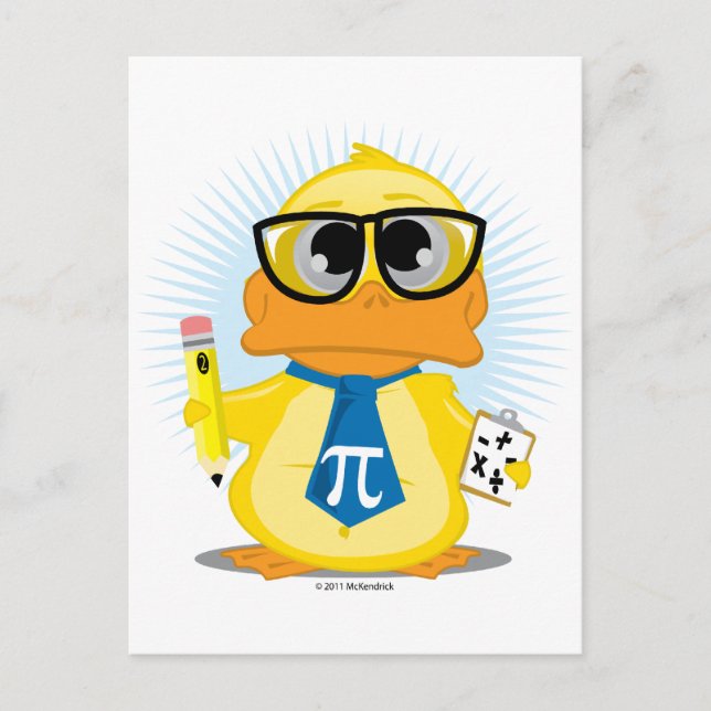 Math Teacher Duck Postcard (Front)
