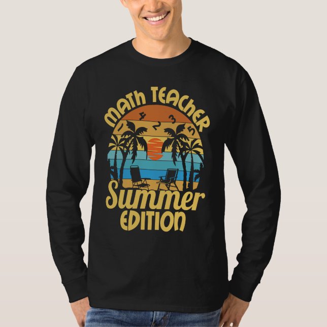 Math Teacher Educational Rockstar Education School T-Shirt (Front)