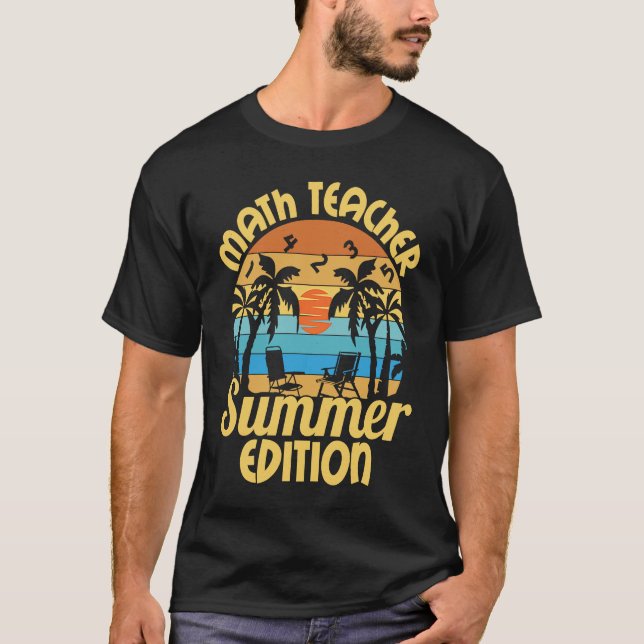 Math Teacher Educational Rockstar Education School T-Shirt (Front)