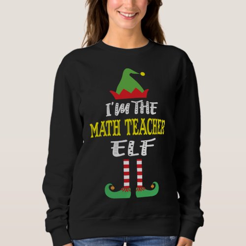 Math Teacher Elf Matching Family Group Christmas Sweatshirt