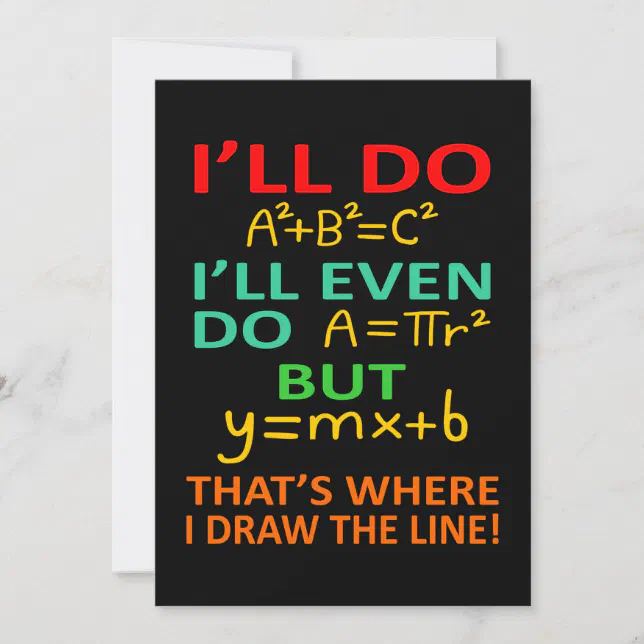 Math Teacher Equation Mathematics Maths Student Invitation | Zazzle