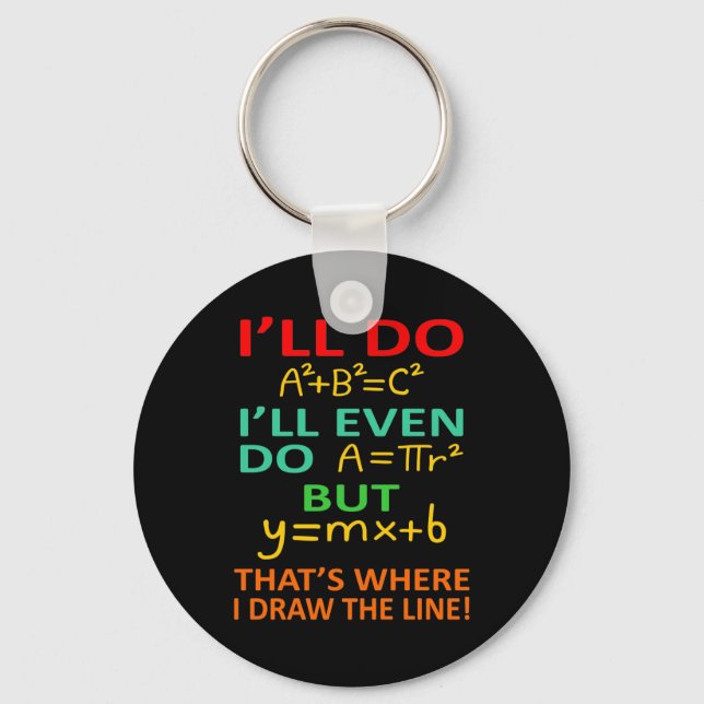 Math Teacher Equation Mathematics Maths Student Keychain (Front)