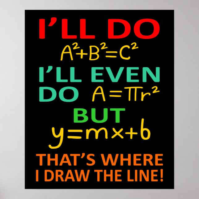 Math Teacher Equation Mathematics Maths Student Poster (Front)