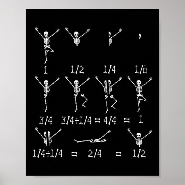 Math Teacher Equation Skeleton Math Students Hallo Poster (Front)