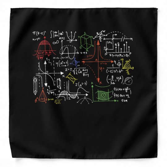 Math Teacher Formulas Cheat Sheet Cool Geek Nerd Bandana | Zazzle.com