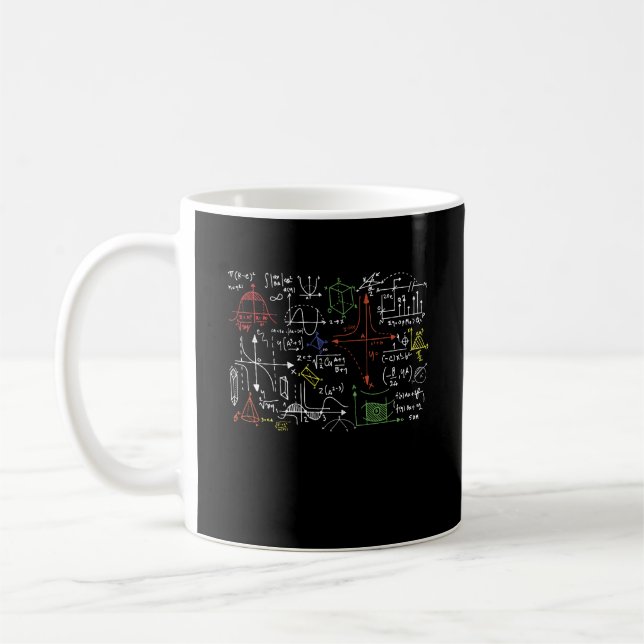 Math Teacher Formulas Cheat Sheet Cool Geek Nerd Coffee Mug (Left)