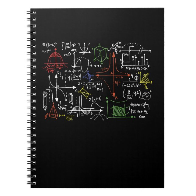 Math Teacher Formulas Cheat Sheet Cool Geek Nerd Notebook (Front)