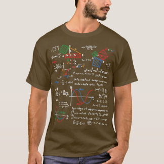 Math Teacher Formulas Cheat Sheet Cool Geek Nerd T T-Shirt