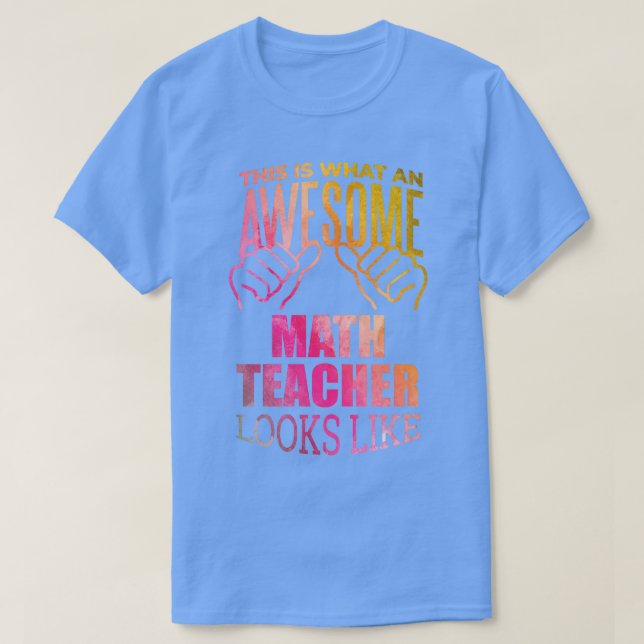 Math Teacher Funny Gift Design in Watercolor  T-Shirt (Design Front)