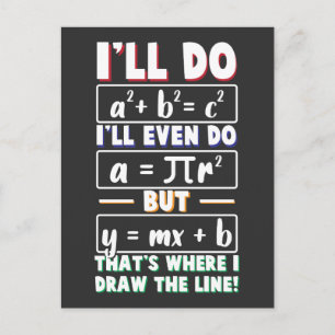 Math Teacher geek mathematics Nerd Formula pi day Postcard