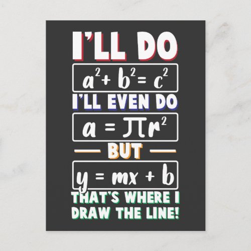 Math Teacher geek mathematics Nerd Formula pi day Postcard