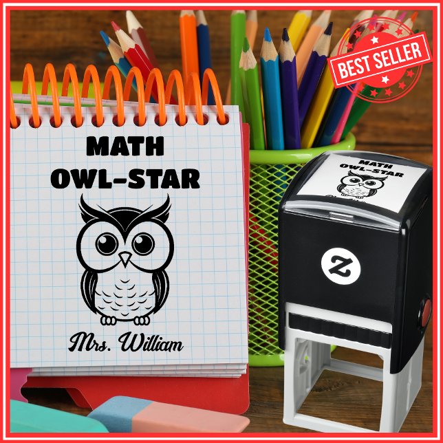 Math Teacher Good Job Praise Grading Encouragement Self-inking Stamp (Creator Uploaded)