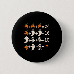 Math Teacher Halloween Algebra Operation Mathemati Button